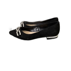 Jones New York shoes Loafers Size 7.5 M Black Silver details Rhinestones Dressy